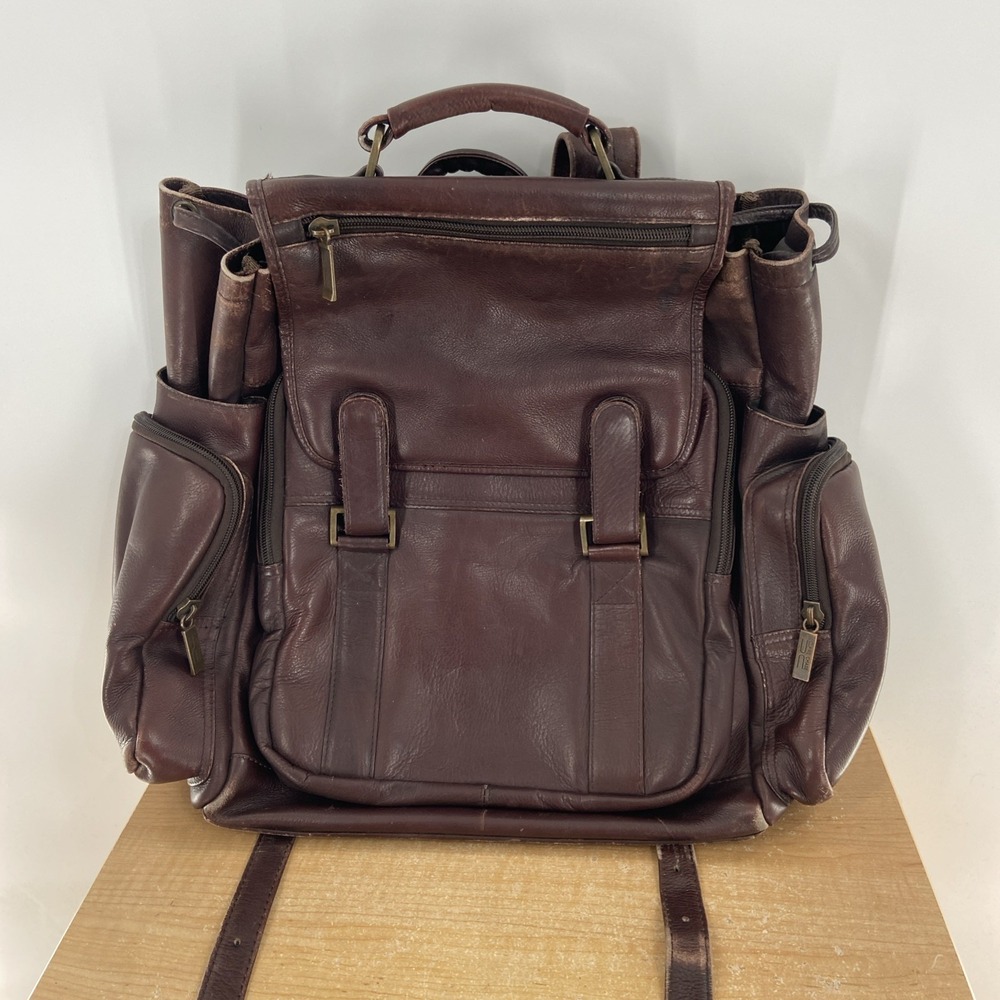 CLAIRE CHASE Cafe Brown Color Genuine Leather Bag Backpack